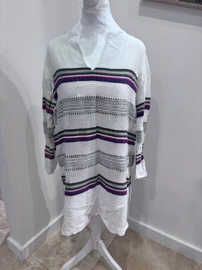 Lemlem White Striped Tunic, M